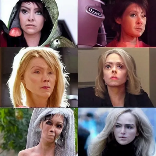 Prompt: alien in disguise of actresses