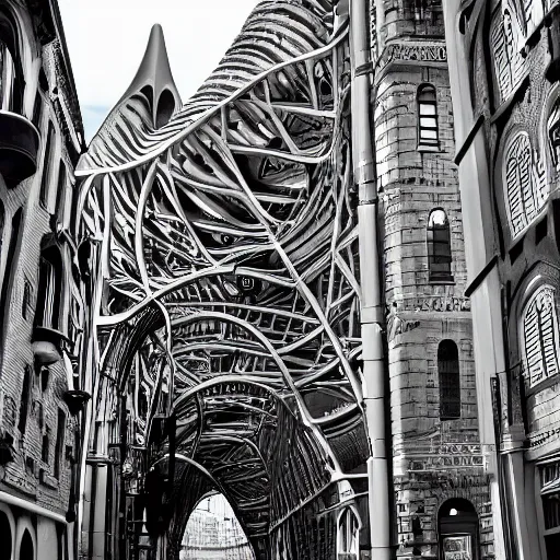 Prompt: fanciful city filled with curvy buildings, by dr seuss, oh the places you'll go, arches, platforms, towers, bridges, stairs