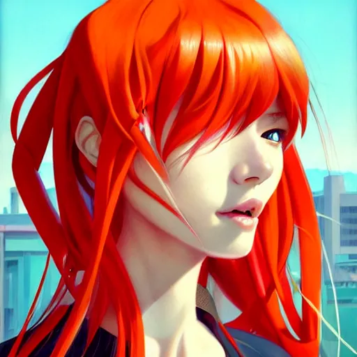 Prompt: portrait of Asuka Langley Soryu, League of Legend illustration, asymmetrical, profile picture, Organic Painting, sunny day, Matte Painting, bold shapes, hard edges, street art, trending on artstation, by Sam Youn and Gil Elvgren and Sachin Teng