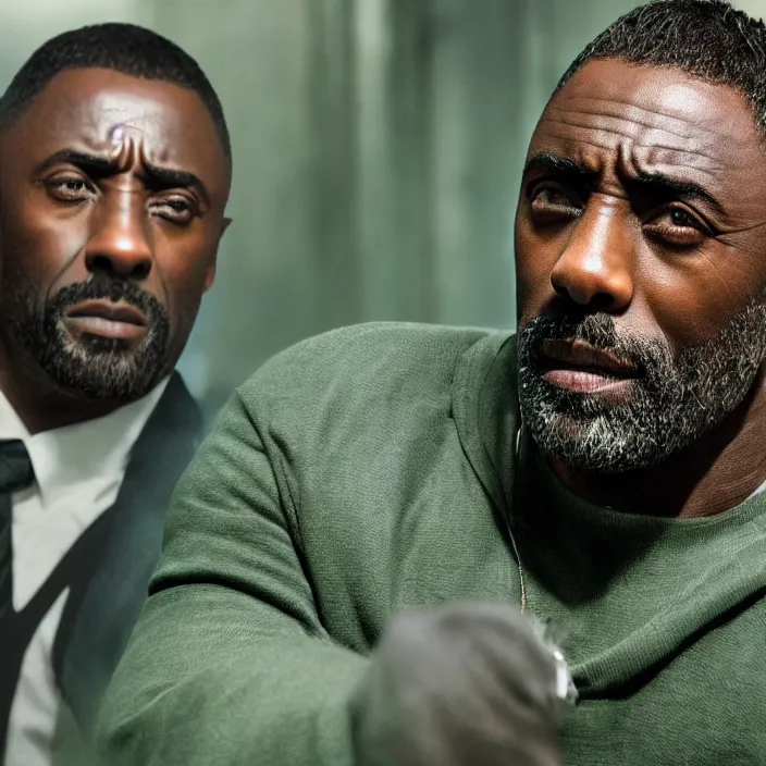 Image similar to film still of Idris Elba as Green Lanturn in new DC film, photorealistic 4k