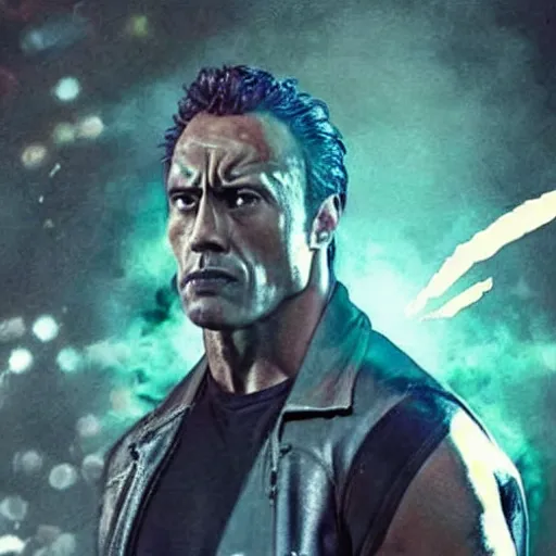 Image similar to the rock as rick sanchez