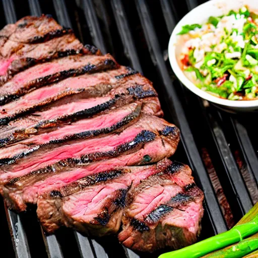 Prompt: photo of a delicious steak on a grill