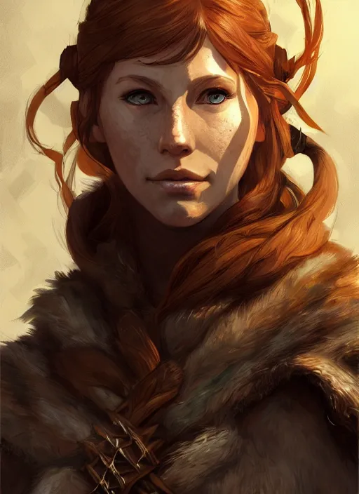 Image similar to a portrait aela the huntress from skyrim, intricate, tone mapped, ambient lighting, highly detailed, digital painting, artstation, concept art, sharp focus, by makoto shinkai and akihiko yoshida and hidari and wlop