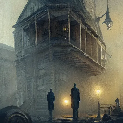 Image similar to innsmouth, painted by seb mckinnon, high detail, dramatic light, digital art, painted by greg rutkowski, promotional movie posterart, trending on artstation