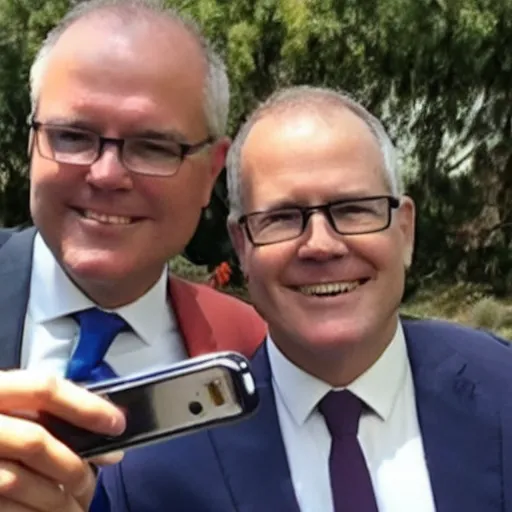 Prompt: scott morrison selfie with jesus