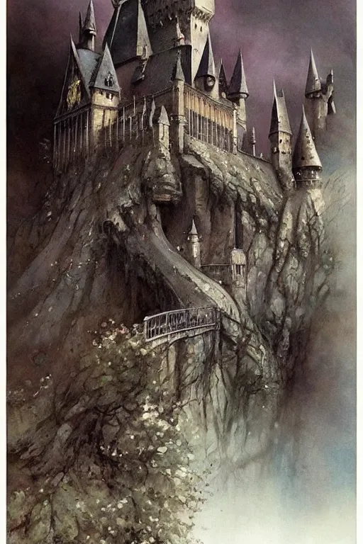 Image similar to ( ( ( ( ( 1 9 5 0 s harry potter castle!!!. muted colors. ) ) ) ) ) by jean - baptiste monge!!!!!!!!!!!!!!!!!!!!!!!!!!!