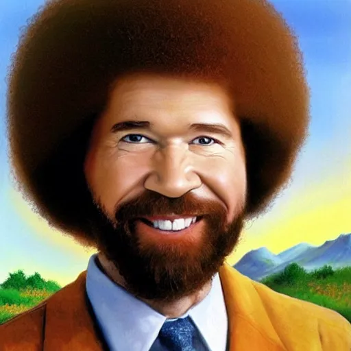 Prompt: bob ross painted by bob ross