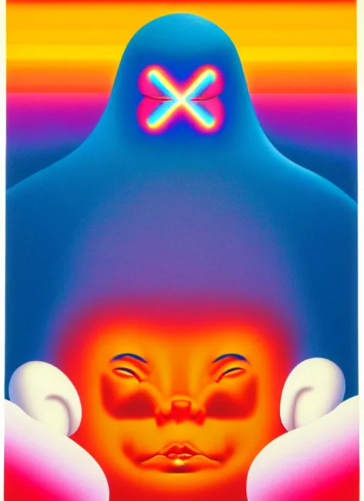 Image similar to ghost by shusei nagaoka, kaws, david rudnick, airbrush on canvas, pastell colours, cell shaded, 8 k