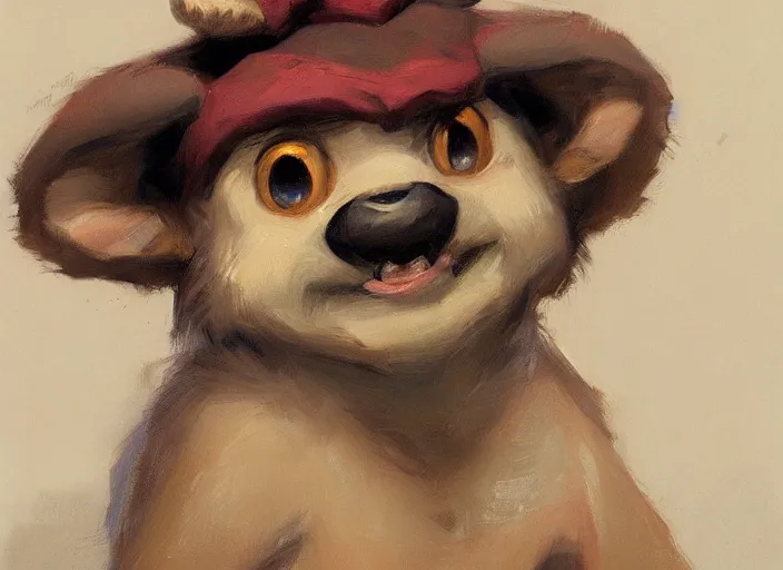 Image similar to a highly detailed beautiful portrait of teemo, by gregory manchess, james gurney, james jean