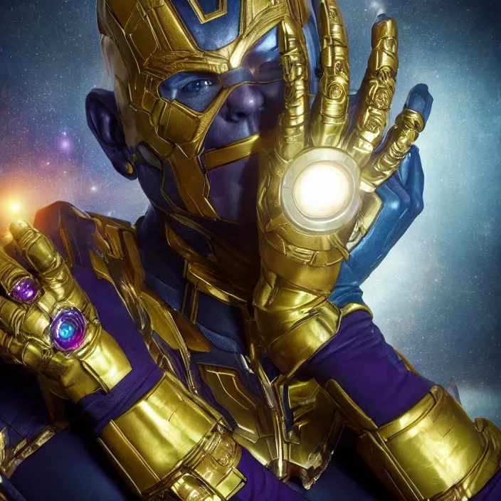 Image similar to The Infinity Gauntlet. Charlize Theron, intricate artwork. octane render, trending on artstation, very coherent symmetrical artwork. avengers. thanos. cinematic, hyper realism, high detail, octane render, 8k, iridescent accents