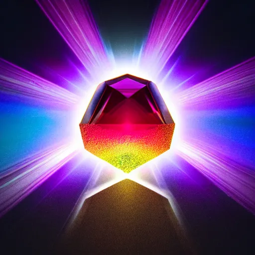 Image similar to sharply cut brilliant gemstone refracting in full splendour, topaz, lens flares, refraction, texture, macro shot, zoom, trilliant, instagram, raytracing, high quality render, soft light, sharp edges, abstract