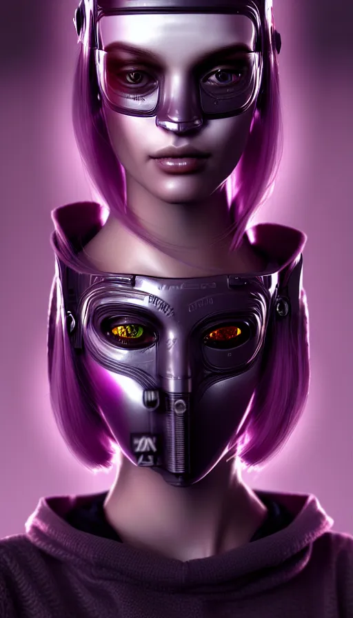 Image similar to face mask on beautiful woman face, cyberpunk art by kuno veeber, cgsociety, computer art, ultra detailed, futuristic, anime aesthetic