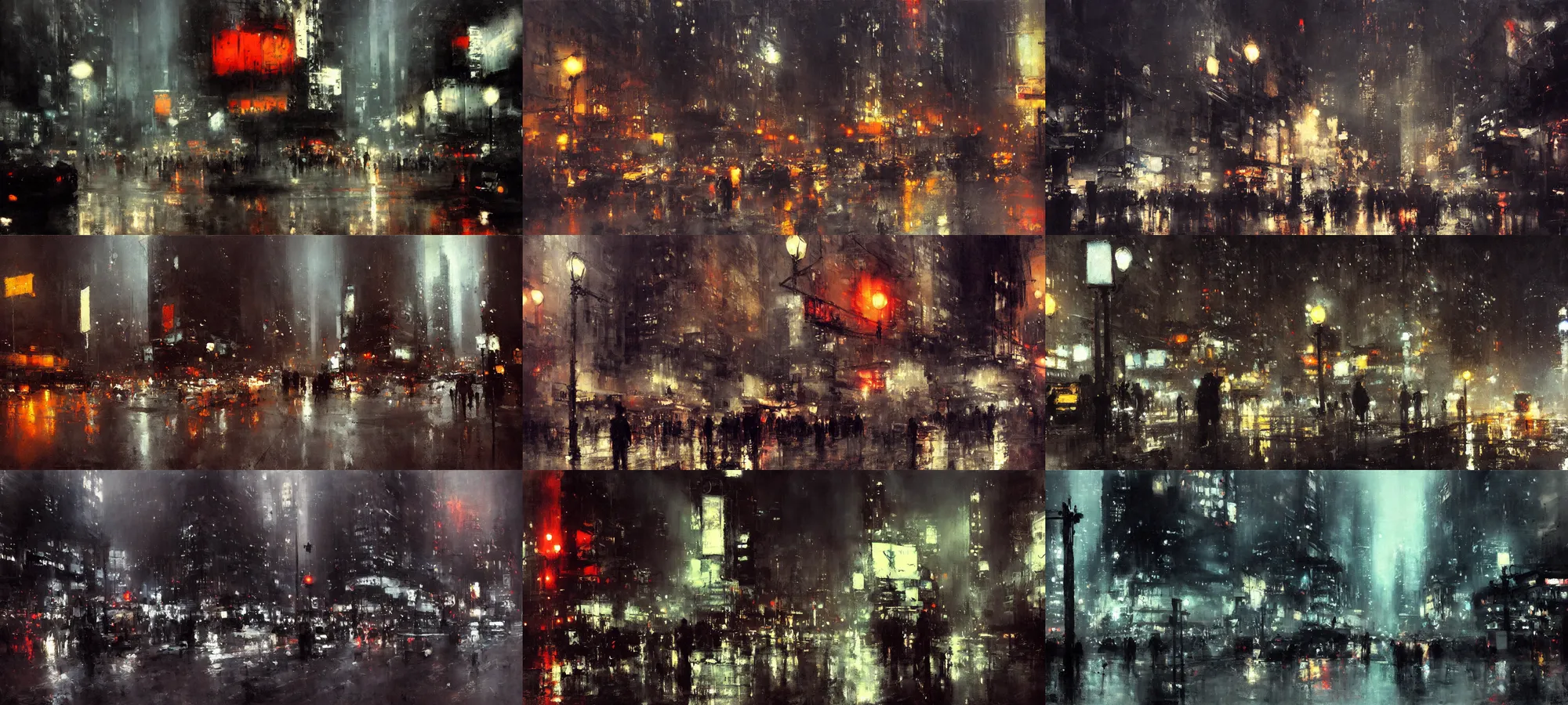 Prompt: A night city painting by Jeremy Mann
