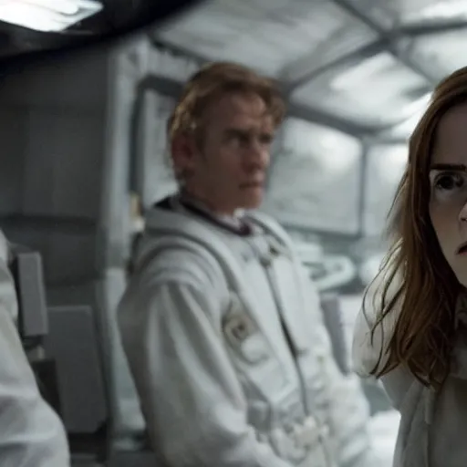 Image similar to A still of Emma Watson in Interstellar movie