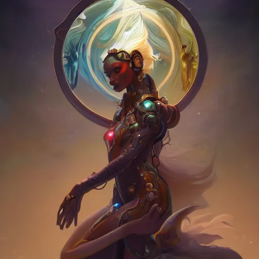 Image similar to portrait of a beautiful cybernetic emanation, side profile, by pete mohrbacher and artgerm and wlop, digital art, highly detailed, intricate, fantasy, mystical, Trending on Artstation HQ, deviantart, unreal engine, 4K UHD image