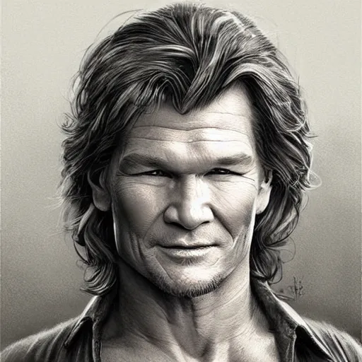 Image similar to amazing lifelike award winning pencil illustration of Patrick Swayze as Vida Boheme trending on art station artgerm Greg rutkowski cinematic