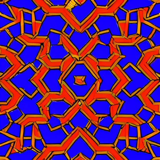 Prompt: psychedelic coloured penrose tiling, sharp, geometric