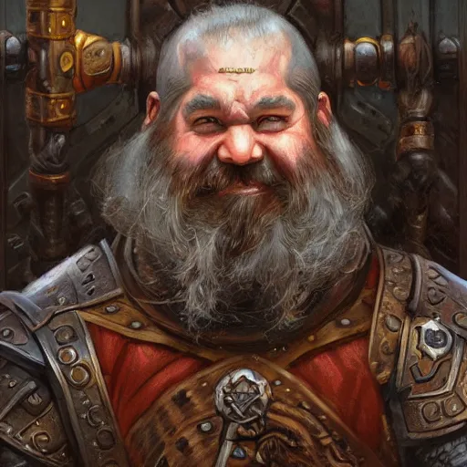 Prompt: the dwarven cleric warrior as a fantasy D&D character, portrait art by Donato Giancola and James Gurney, digital art, trending on artstation