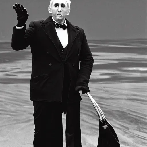 Prompt: roger stone as the penguin in batman