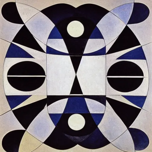 Prompt: sacred geometry by Hilma af Klint, Kazimir Malevich