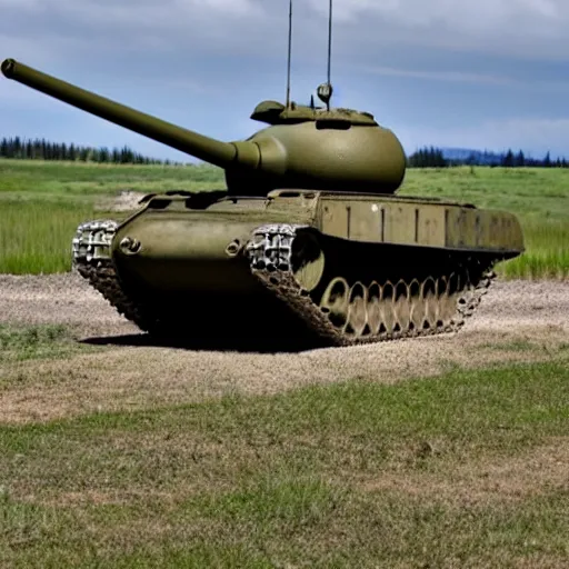 Image similar to a canadian tank on an alberta field