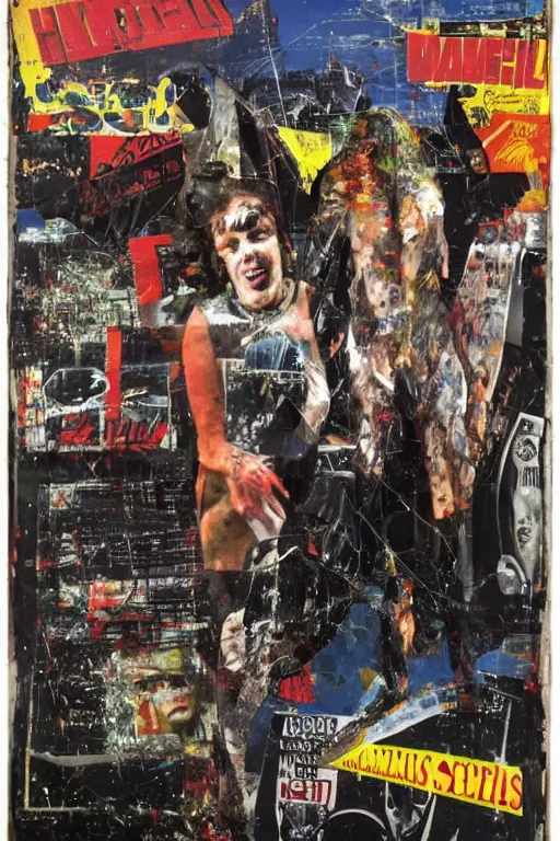 Prompt: highway to hell, by mimmo rotella