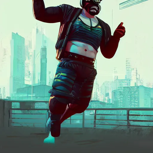 Image similar to wrestler characters wearing vr goggles, gta cover, apex legends trending on artstation, digital illustration