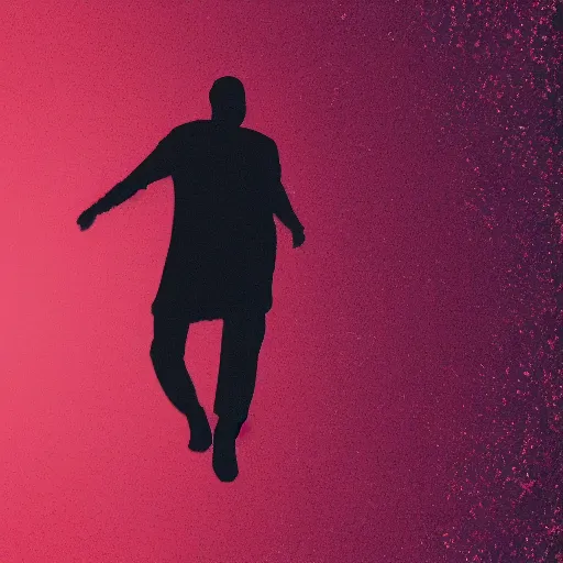 Prompt: an abstract animation of a man walking into a void of non space