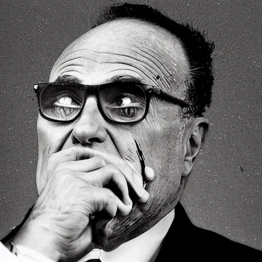 Image similar to Rudy Giuliani's face melting, portrait photography