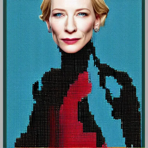 Prompt: cate blanchett, pixelart