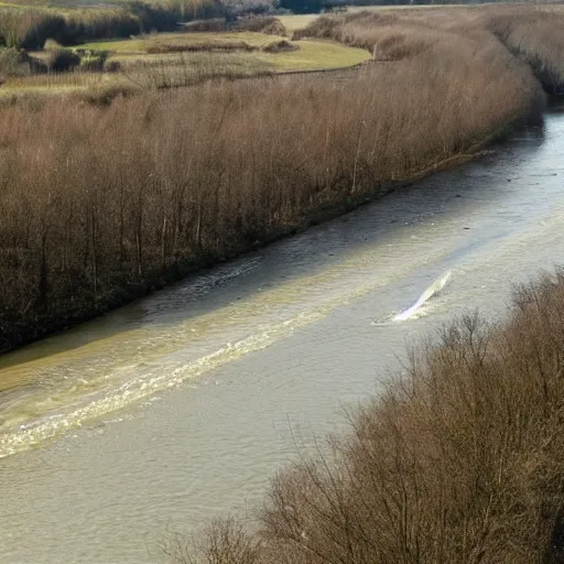 Image similar to odra river running with blood and animal organs, high quality, informative press report photo 1 / 8 f