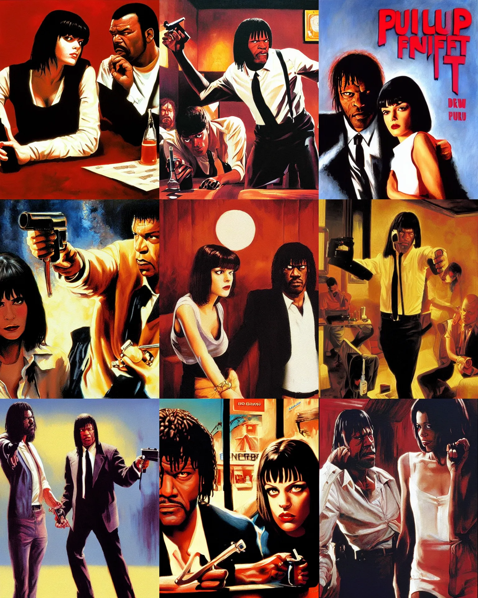 Prompt: pulp fiction, a painting by drew struzan