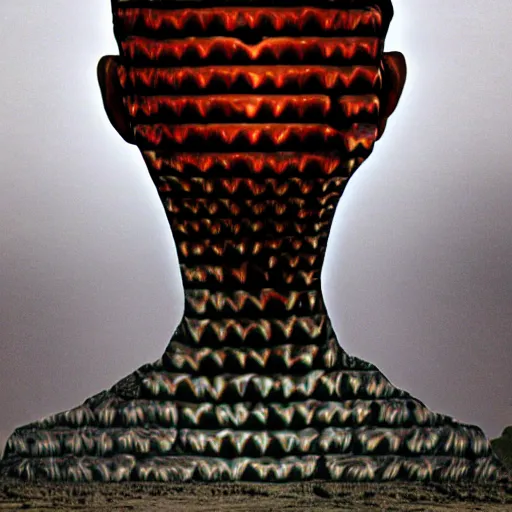 Image similar to lost in the mind of a quantum god head machine surrealism anamorphic illusion