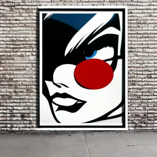 Image similar to Wall mural portrait of Satan, urban art, pop art, artgerm, by Roy Lichtenstein