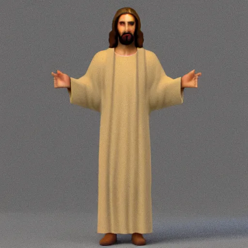 Image similar to 3 d render of the professional illustration of jesus