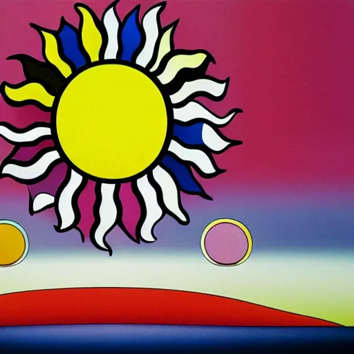 Image similar to sun shining through clouds, Takashi Murakami, Minimalist,