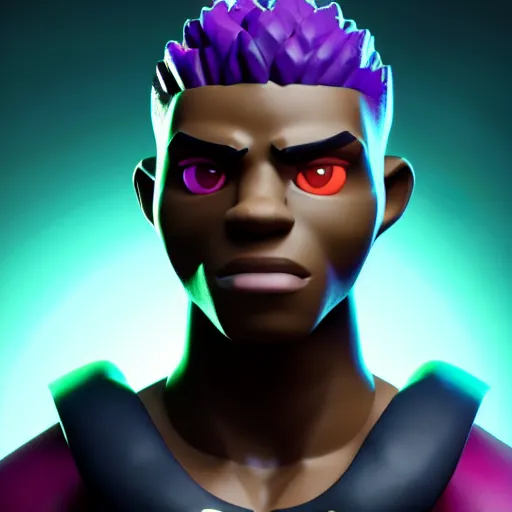 Image similar to Photo of Ekko from League of Legends, profile pose, bust shot, high detail, studio, fantasy, octane 3D, ominous background, sharp telephoto lens, in the style of Pixar