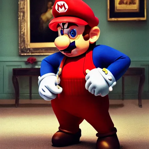 Prompt: uhd candid photo of hyperdetailed donald trump dressed as mario. correct face, cinematic lighting, photo by annie leibowitz, and steve mccurry.