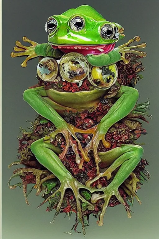Prompt: Alien Frog in style of Guiseppe Arcimboldo