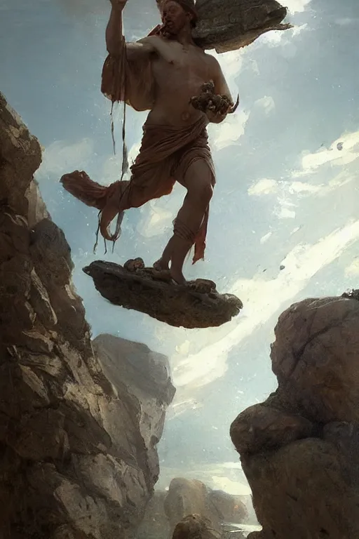 Image similar to ancient roman steve buscemi ascending wearing the civic crown while he levitates and hovers above the ground glowing with power small rocks and pebbles begin lifting off the ground around him, art by anders zorn, wonderful masterpiece by greg rutkowski, beautiful cinematic light, american romanticism by greg manchess, jessica rossier