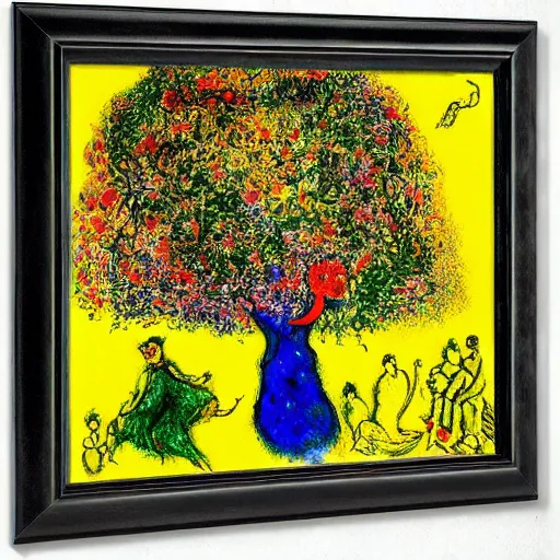 Prompt: the golden tree by Marc Chagall