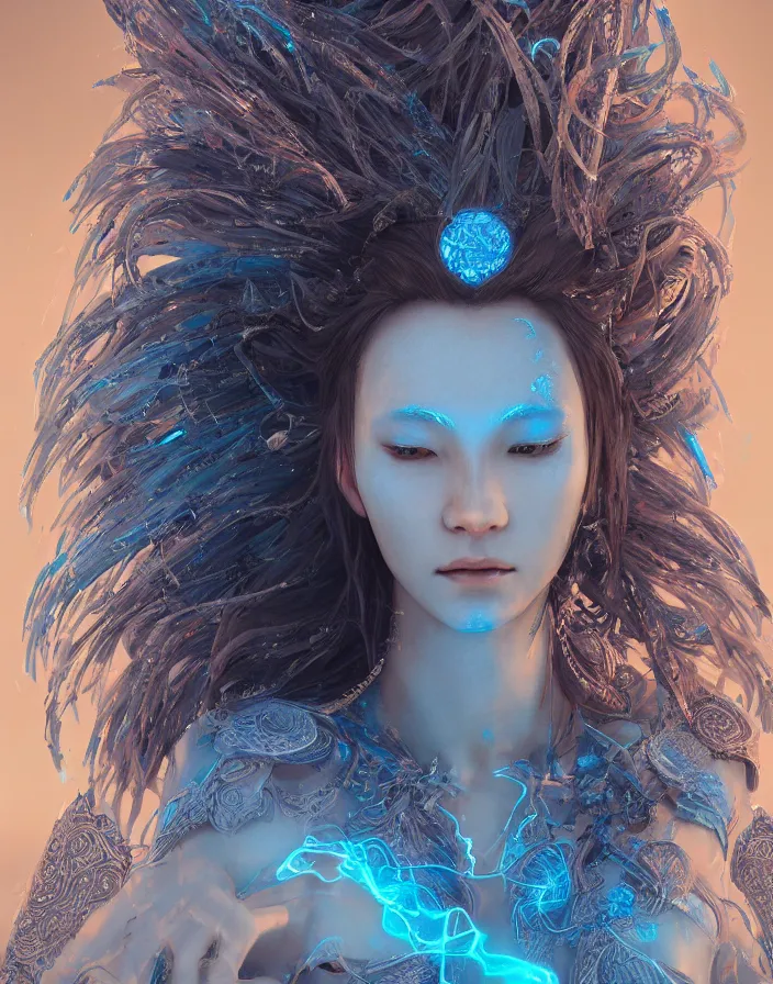 Prompt: goddess portrait. Blue fire AIKIDO. Very very very beautiful. intricate artwork by Tooth Wu and wlop and beeple. octane render, trending on artstation, greg rutkowski very coherent symmetrical artwork. cinematic, hyper realism, high detail, octane render, 8k