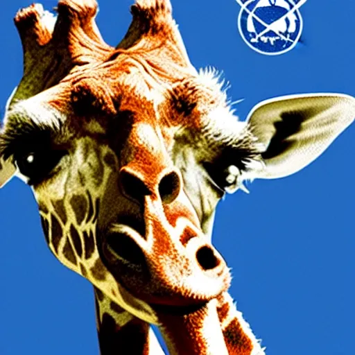 Image similar to giraffe as astronauts