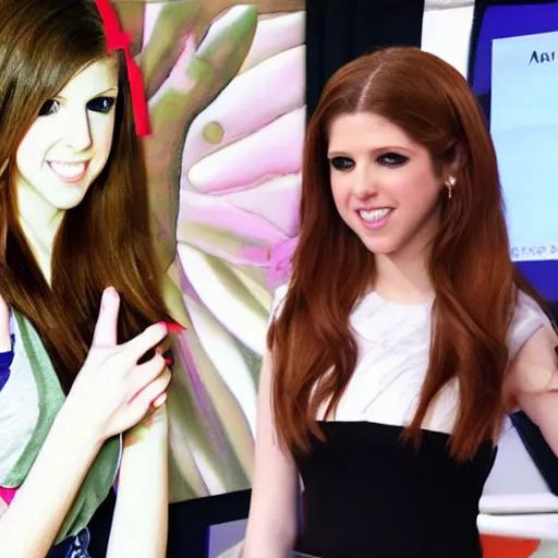 Prompt: Anna Kendrick as an anime girl