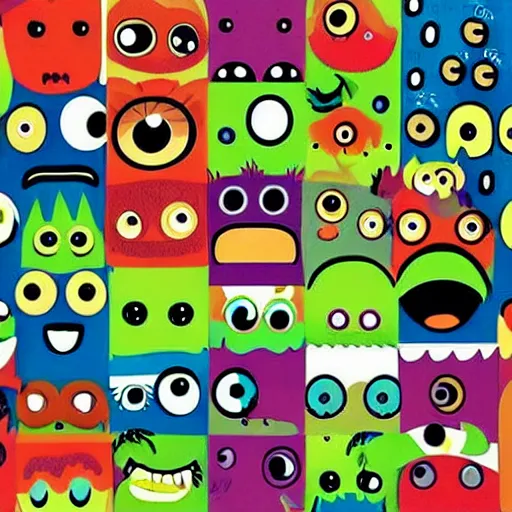 Image similar to a cute monster with many eyes