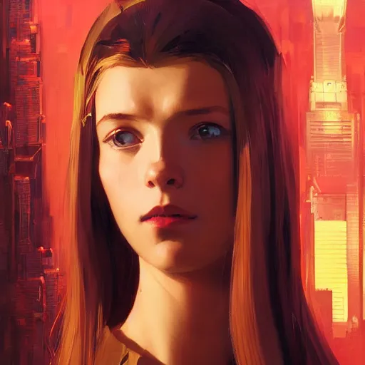Prompt: sargent and leyendecker and greg hildebrandt, head and shoulders portrait of a cute russian girl with long hair in ghost in the shell, stephen bliss, unreal engine, fantasy art by greg rutkowski, loish, rhads, ferdinand knab, makoto shinkai, ilya kuvshinov, rossdraws, global illumination, radiant light, detailed and intricate environment