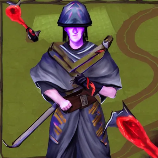 Image similar to bladee as a runescape character, osrs