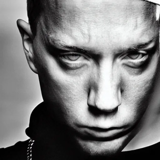 Prompt: eminem by annie leibowitz