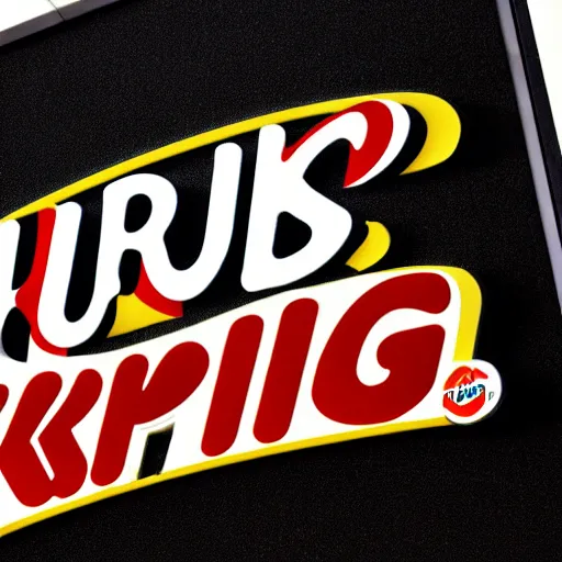 Prompt: Burger King Logo with McDonald written on it