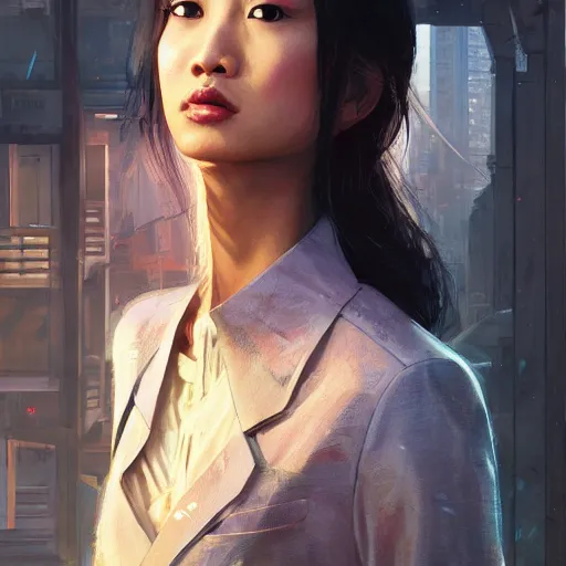 Image similar to highly detailed portrait, asian supermodel, in gta v, stephen bliss, unreal engine, fantasy art by greg rutkowski, loish, rhads, ferdinand knab, makoto shinkai and lois van baarle, ilya kuvshinov, rossdraws, tom bagshaw, global illumination, radiant light, detailed and intricate environment